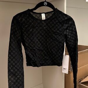 ALO Yoga Black Sheer Crop Top